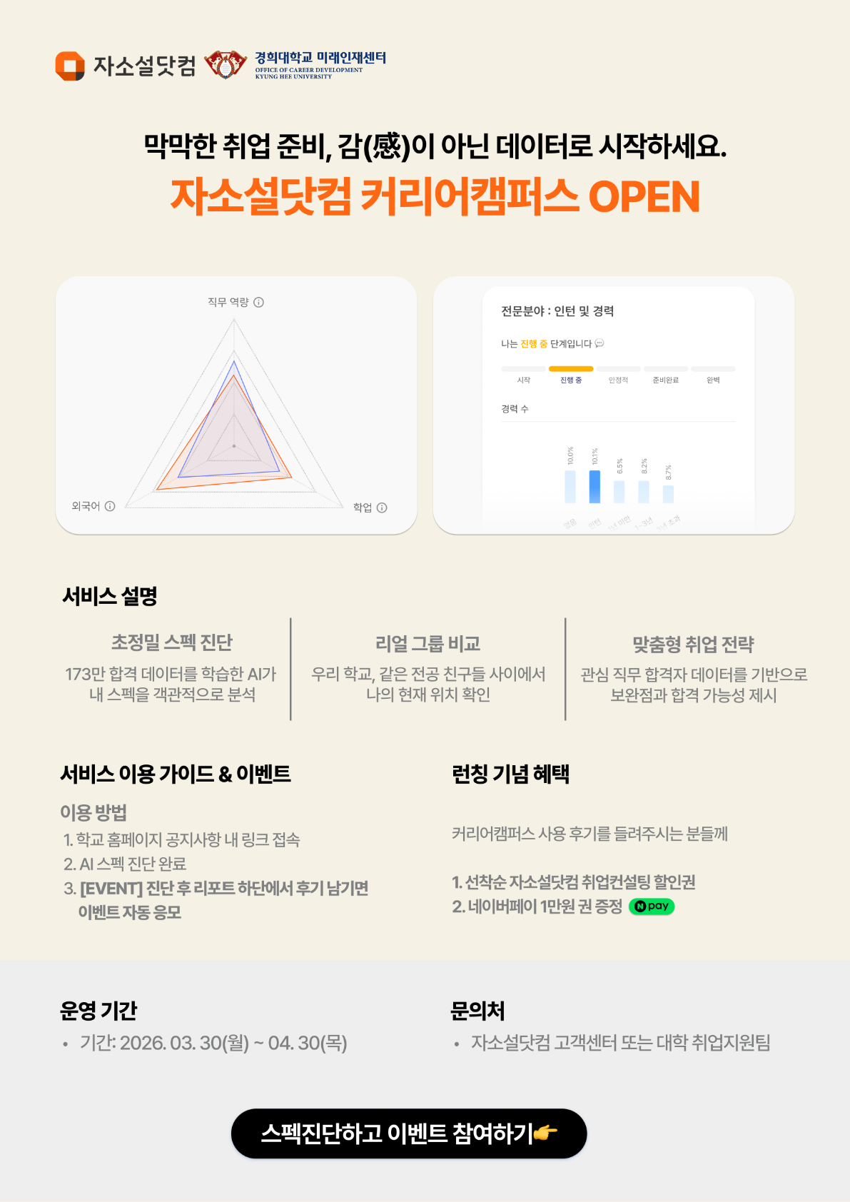 [경희대학교]커리어캠퍼스 시범사업 홍보 웹포스터.png